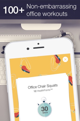 Daily office workout reminders & exercises to stay healthy and relieve stress with HealthKit by OfficeHealth screenshot 2
