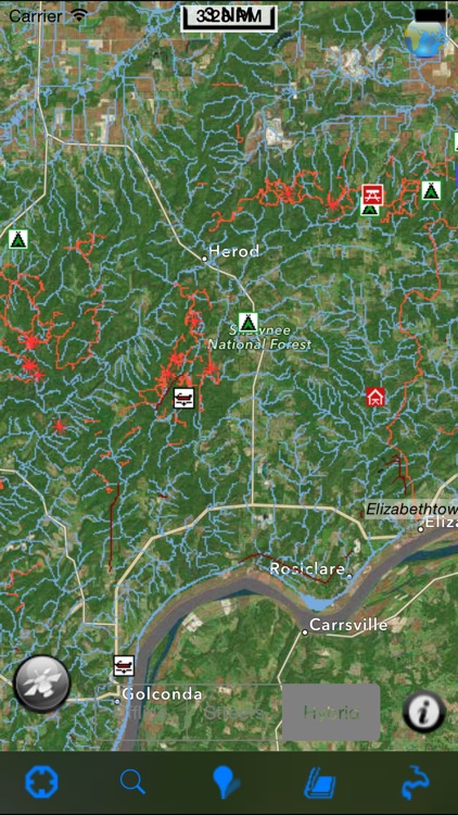 Shawnee National Forest gps and outdoor map with Guide