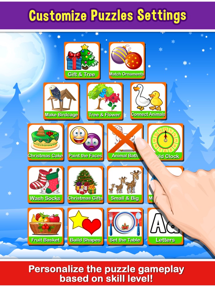 Puzzle Games for Preschool Toddler Kids - little educational christmas salon games