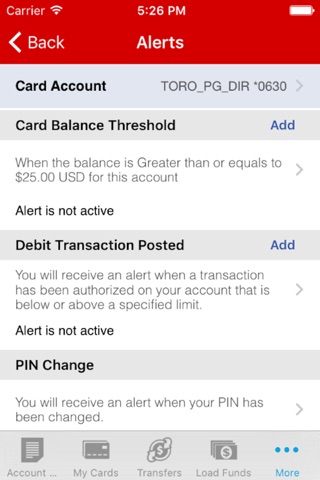 Toro Prepaid Card screenshot 2
