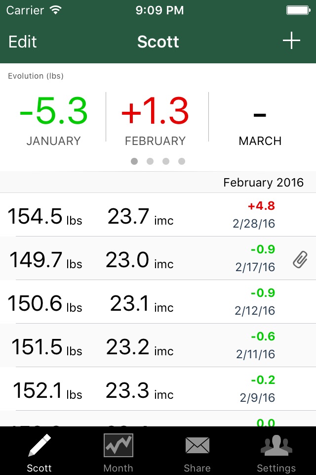 Weight Readings screenshot 2