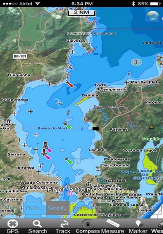 Boating Urugua to São Paulo - Brazil gps offline nautical charts for cruising fishing sailing and diving screenshot 3