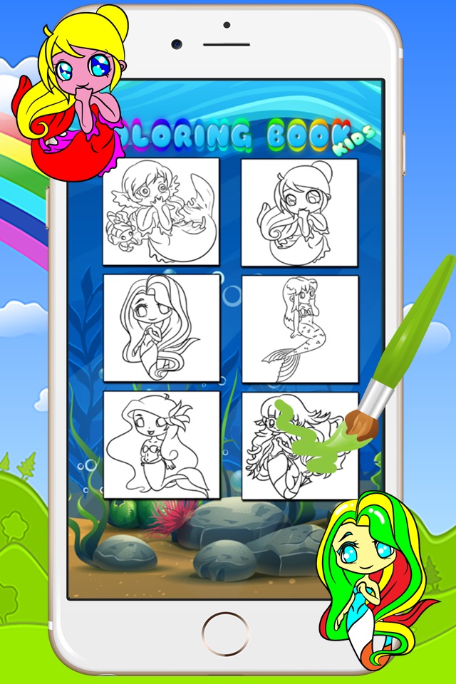 Princess Series Coloring Books For Kids - Drawing Painting Little Mermaid Games screenshot 2