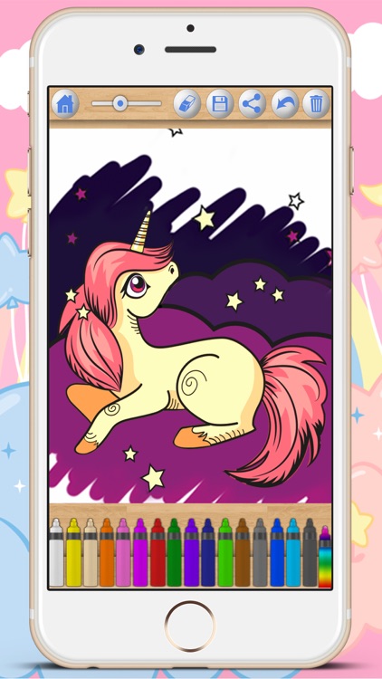 Paint pictures of unicorns Drawings of unicorn coloring or painting the ...