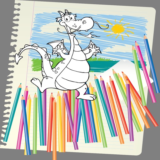 Dragon Coloring Book Kid Game iOS App