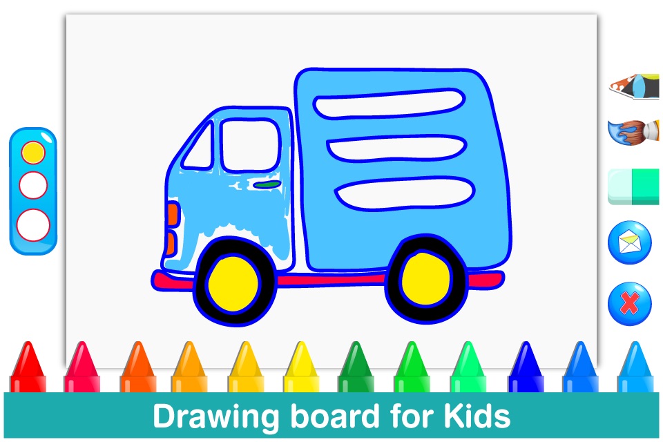 Little Trucks Colorbook Free by Tabbydo : Vehicles coloring app for kids & preschoolers screenshot 3