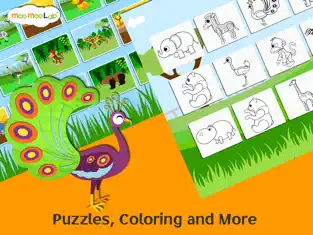 Captura de Pantalla 2 Animales Salvajes y Safari para Niños - Sonidos de Animales, Dibujos, Puzzles y Actividades con Moo Moo Lab iphone