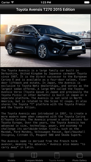 Specs for Toyota Avensis T270 2015 edition(圖4)-速報App