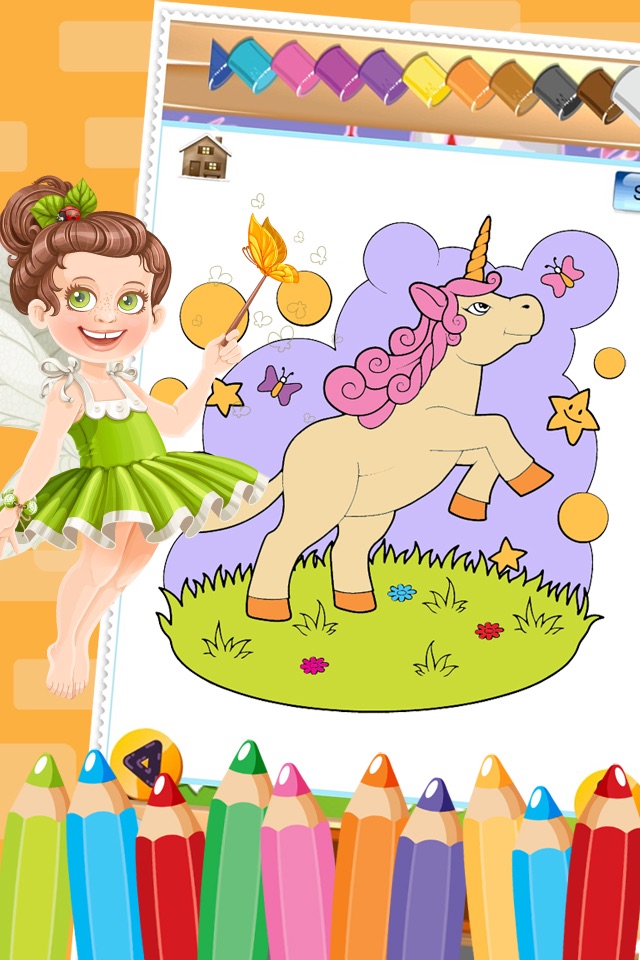 Little Unicorn Colorbook Drawing to Paint Coloring Game for Kids screenshot 3