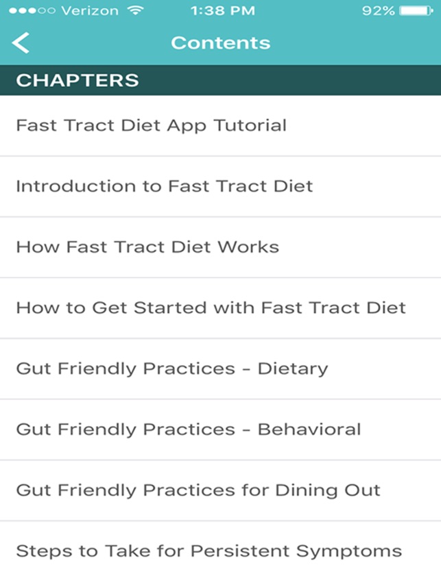Fast Tract Diet Charts