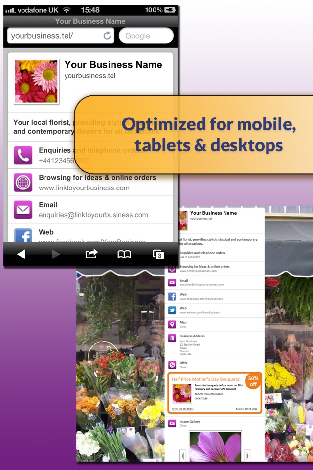 Telnames Mobile Website Builder screenshot 2