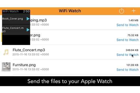 WiFi Watch for Apple Watch - Send music, photos and videos to your watch via WiFi screenshot 2