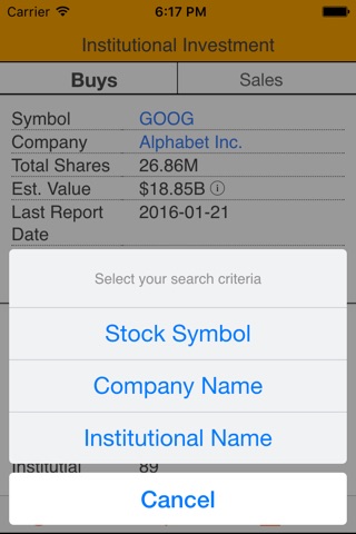 Institutional Stocks screenshot 4
