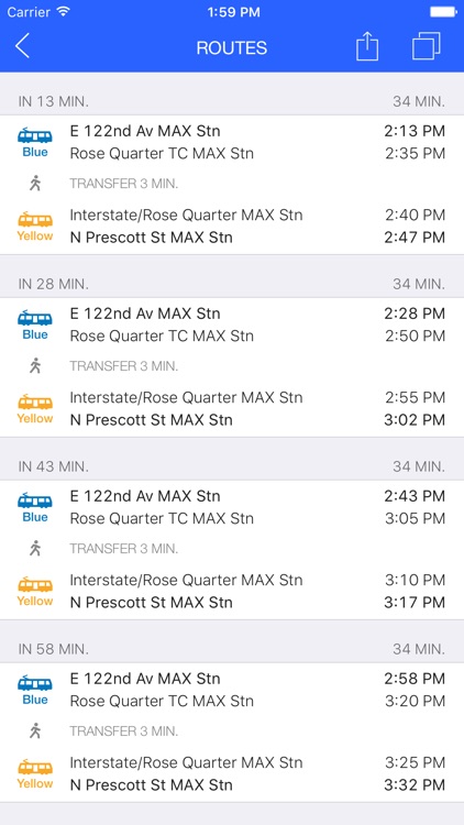 ezRide Portland TriMet - Transit Directions for Bus, Train and Light Rail including Offline Planner