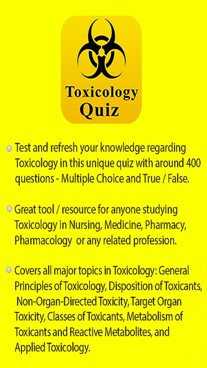 Toxicology & Poisonous Substances Quiz