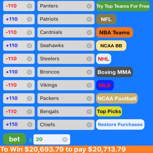 Free Parlay Calculator and Parlay Odds at