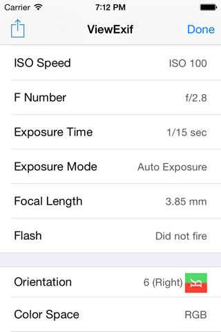 ViewExif screenshot 2