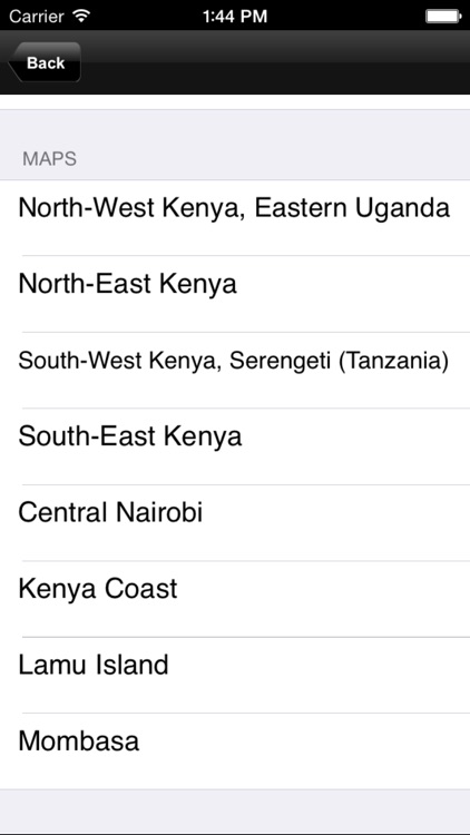 Kenya. Tourist map