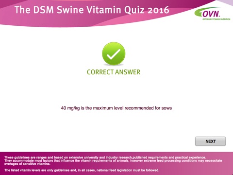 DSM Swine Vitamin Quiz screenshot 3