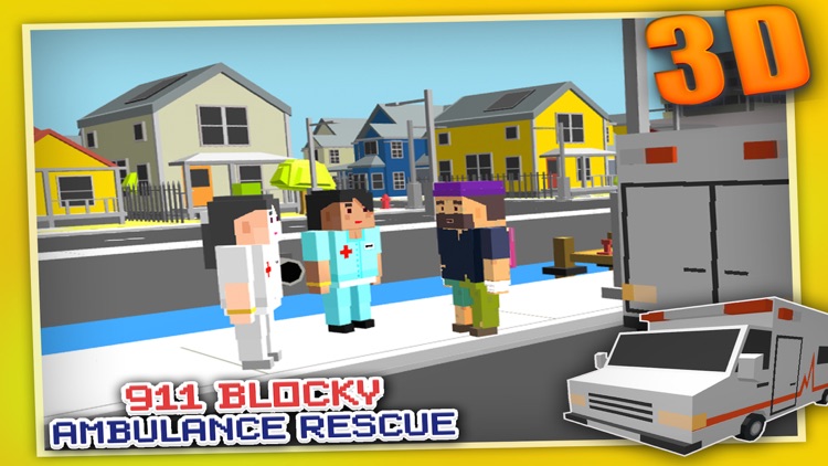 Blocky 911 Ambulance Rescue - Addictive & Funny Real Blocks Simulator Game