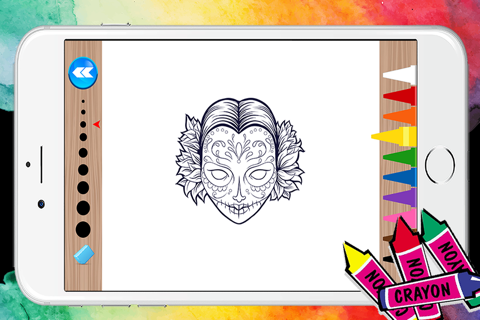 Adult Coloring Pages with Skull Patterns Free screenshot 3