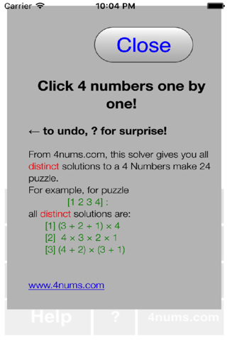4 Numbers solver screenshot 3