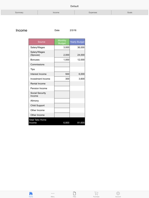 home budget ledger app