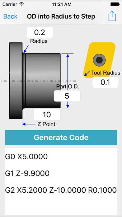 G Code Generator OD CNC Screenshot 4