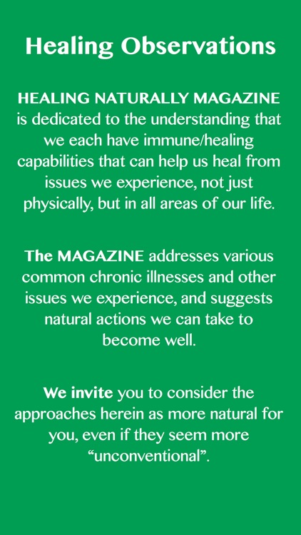 HEALING NATURALLY MAGAZINE