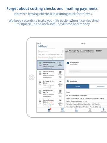 billSync - Tablet, More than bill pay. Analytics to Save Money. screenshot 4