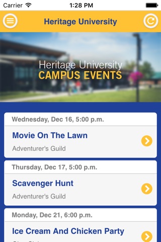 HU Campus Events screenshot 2