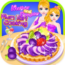 Activities of Mother And Daughter Plum Tart Cooking