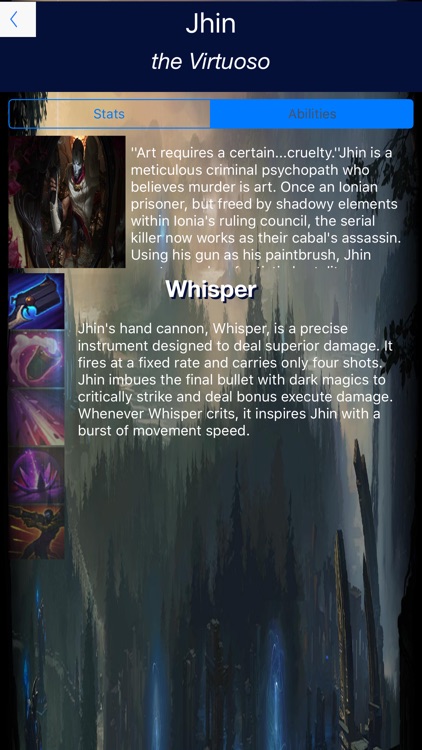 Stats and Lore -For League of Legends
