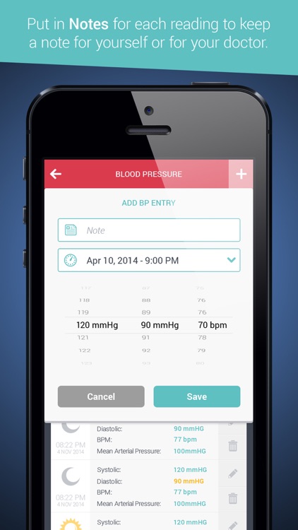 Health Tracker & Manager for iPhone - Personal Healthbook App for Tracking Blood Pressure BP, Glucose & Weight BMI screenshot-3