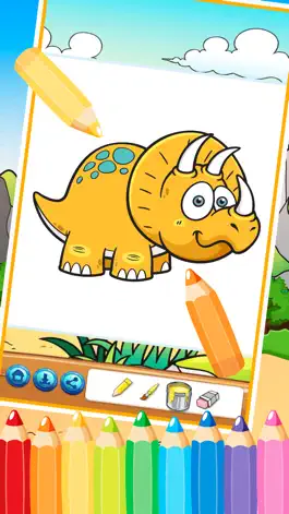 Game screenshot The Cute dinosaur Coloring book ( Drawing Pages ) - Good Activities Education Games For Kids App apk