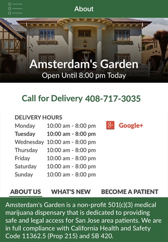Amsterdam's Garden Medical Marijuana Dispensary screenshot 2