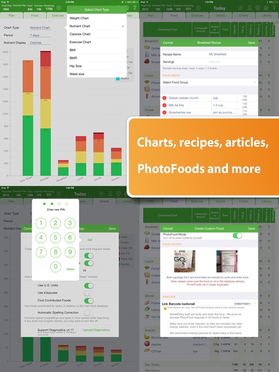 Food Diary and Calorie Tracker by MyNetDiary HD screenshot-3