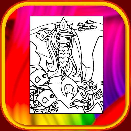 princess mermaid coloring book for fancy girl Icon
