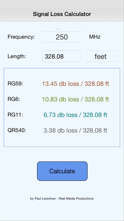 Signal Loss Calculator