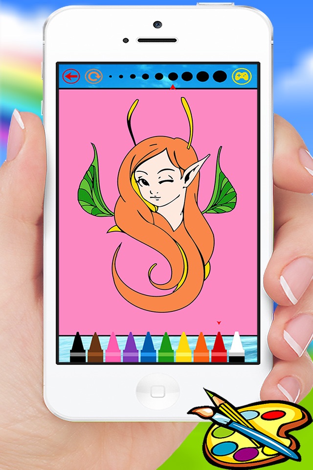 Fantasy elf girl coloring book - Drawing painting for adult screenshot 3