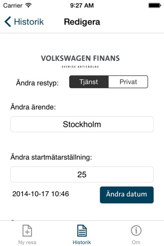 Volkswagen Finans Körjournal screenshot 3