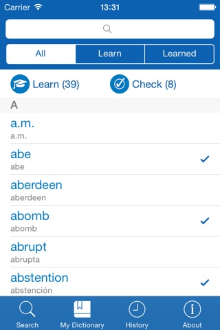 Filipino <> Spanish Dictionary + Vocabulary trainer screenshot 3