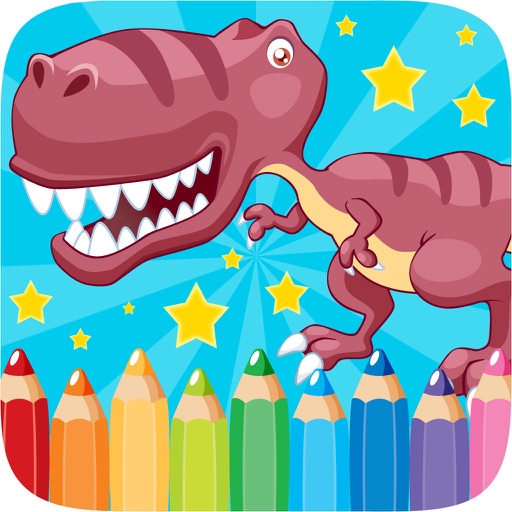 Dino Coloring Book Drawing for Kid Games Icon