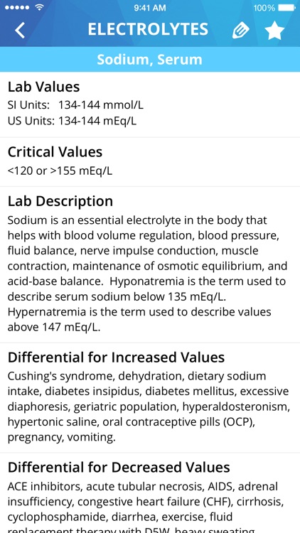 Lab Values Medical Reference