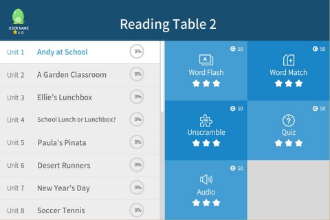 Reading Table 2 screenshot 4