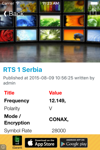 Serbia TV Channels Sat Info screenshot 3