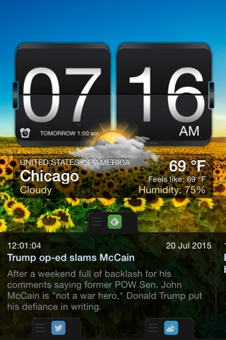 Night Stand for iPhone Free - Social Reader, Weather & Alarm Clock screenshot 2