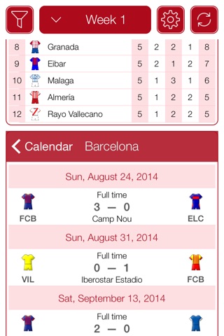 Liga de Fútbol Profesional 2011-2012 - Mobile Match Centre screenshot 2