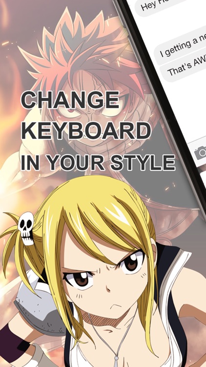 Custom Keyboard Cartoon Anime Manga : Color & Wallpaper Themes in Fairy Tail Style