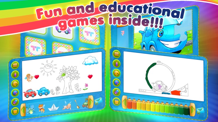 Rainbow Cars - Kids Learn COLORS through Fun Games